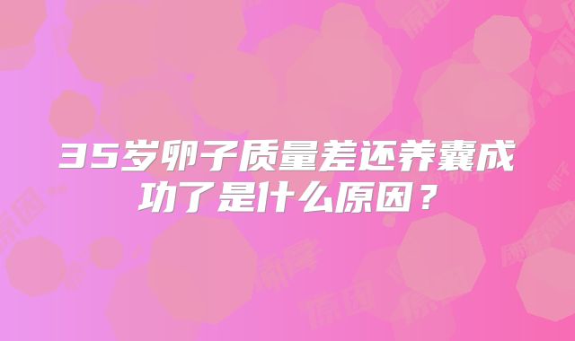 35岁卵子质量差还养囊成功了是什么原因？