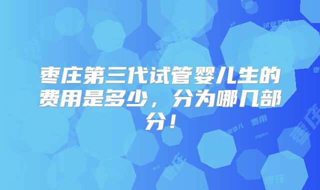 枣庄第三代试管婴儿生的费用是多少,分为哪几部分!