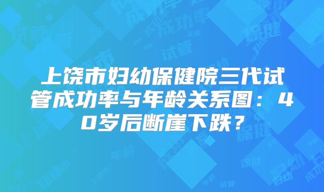 上饶市妇幼保健院三代试管成功率与年龄关系图：40岁后断崖下跌？