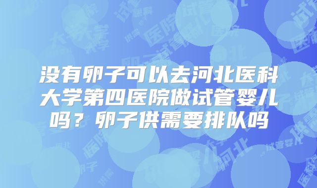 没有卵子可以去河北医科大学第四医院做试管婴儿吗?卵子供需要排队吗