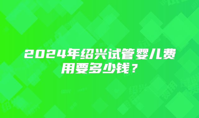 2024年绍兴试管婴儿费用要多少钱？