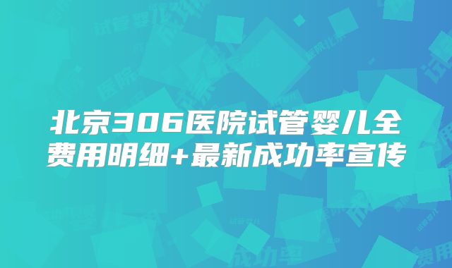 北京306医院试管婴儿全费用明细+最新成功率宣传