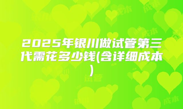 2025年银川做试管第三代需花多少钱(含详细成本)