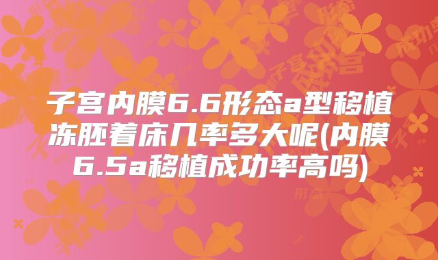 子宫内膜6.6形态a型移植冻胚着床几率多大呢(内膜6.5a移植成功率高吗)