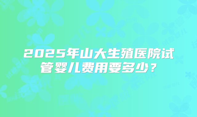 2025年山大生殖医院试管婴儿费用要多少？