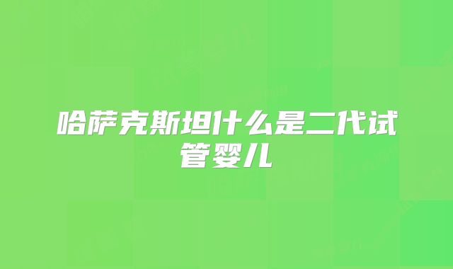 哈萨克斯坦什么是二代试管婴儿