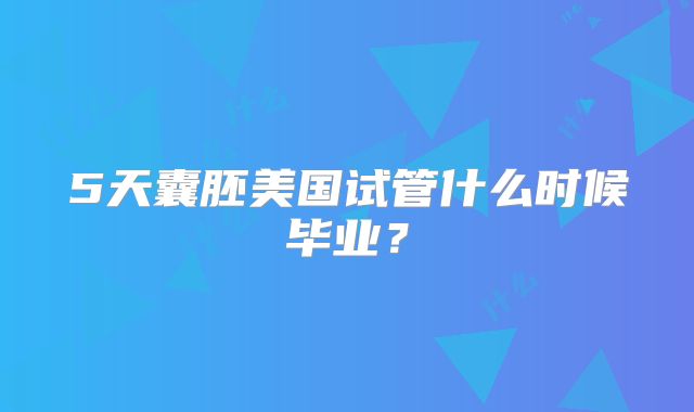 5天囊胚美国试管什么时候毕业？
