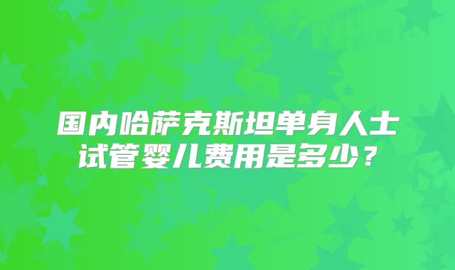 国内哈萨克斯坦单身人士试管婴儿费用是多少？