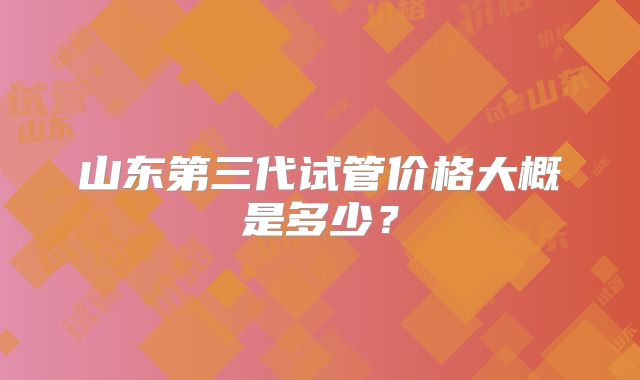 山东第三代试管价格大概是多少？