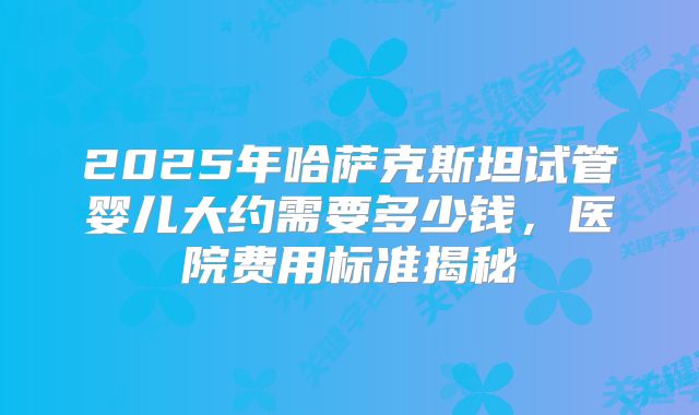 2025年哈萨克斯坦试管婴儿大约需要多少钱，医院费用标准揭秘
