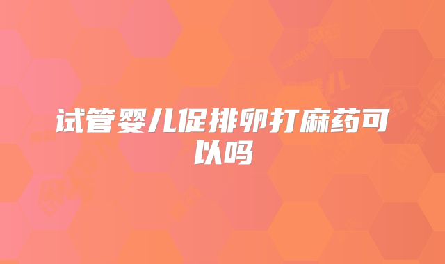 试管婴儿促排卵打麻药可以吗