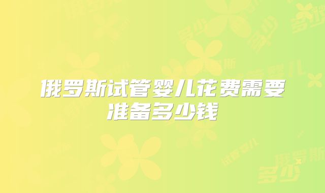 俄罗斯试管婴儿花费需要准备多少钱