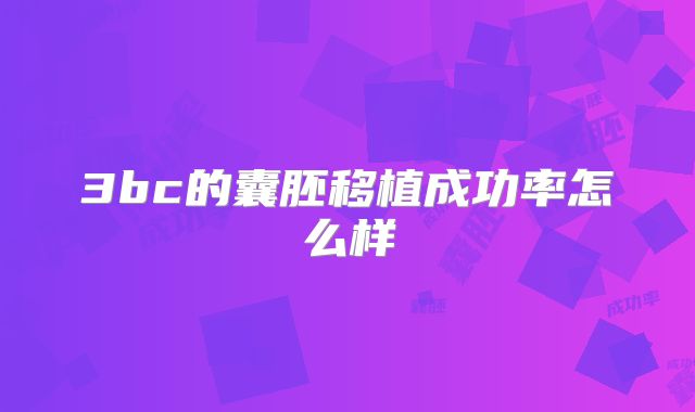 3bc的囊胚移植成功率怎么样