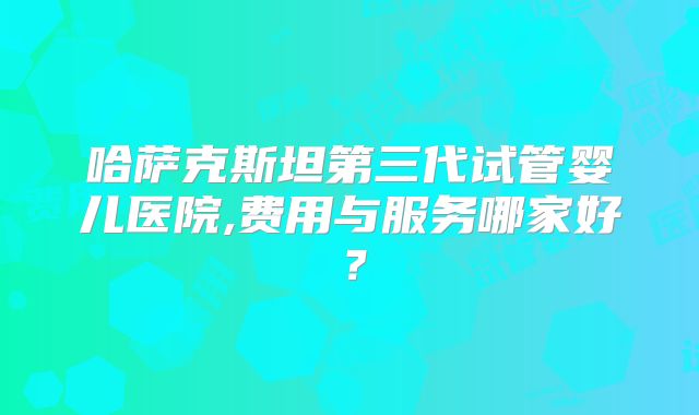 哈萨克斯坦第三代试管婴儿医院,费用与服务哪家好?