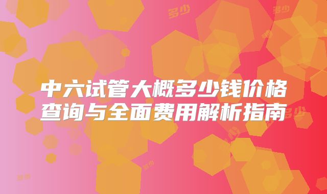 中六试管大概多少钱价格查询与全面费用解析指南