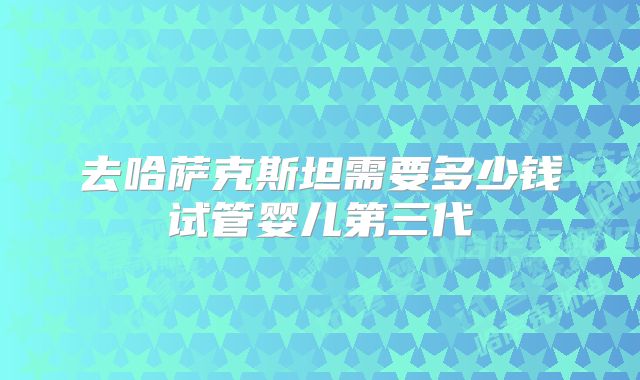 去哈萨克斯坦需要多少钱试管婴儿第三代