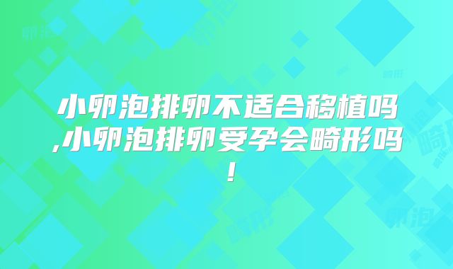 小卵泡排卵不适合移植吗,小卵泡排卵受孕会畸形吗！
