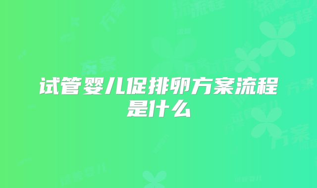试管婴儿促排卵方案流程是什么
