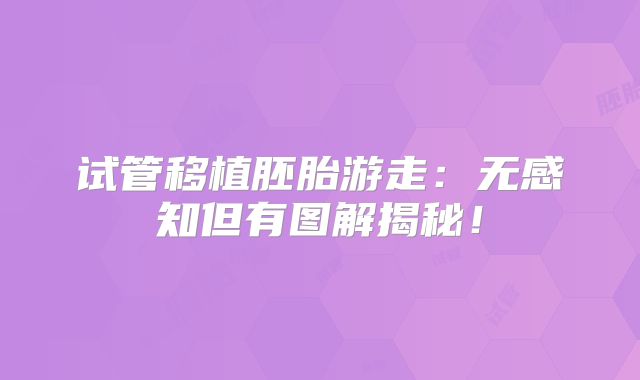 试管移植胚胎游走:无感知但有图解揭秘!