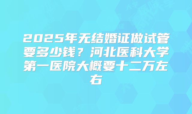 2025年无结婚证做试管要多少钱?河北医科大学第一医院大概要十二万左右