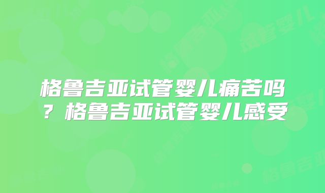 格鲁吉亚试管婴儿痛苦吗？格鲁吉亚试管婴儿感受