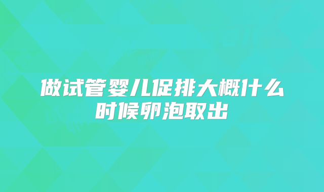 做试管婴儿促排大概什么时候卵泡取出