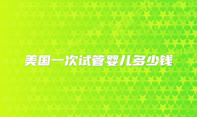 美国一次试管婴儿多少钱