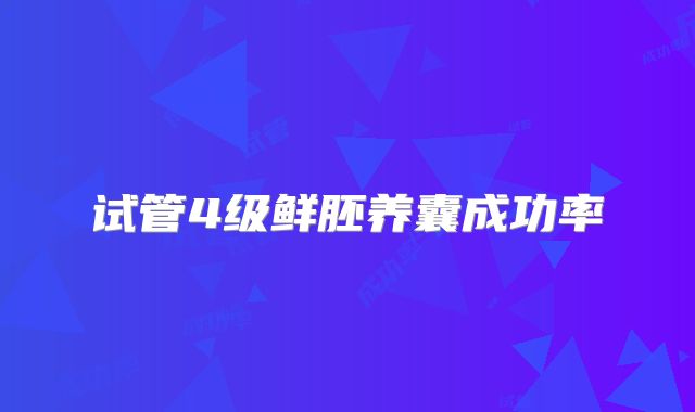 试管4级鲜胚养囊成功率