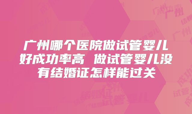 广州哪个医院做试管婴儿好成功率高 做试管婴儿没有结婚证怎样能过关