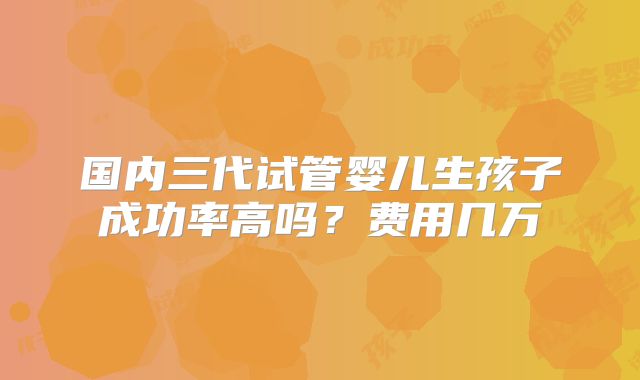 国内三代试管婴儿生孩子成功率高吗？费用几万