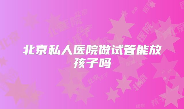 北京私人医院做试管能放孩子吗