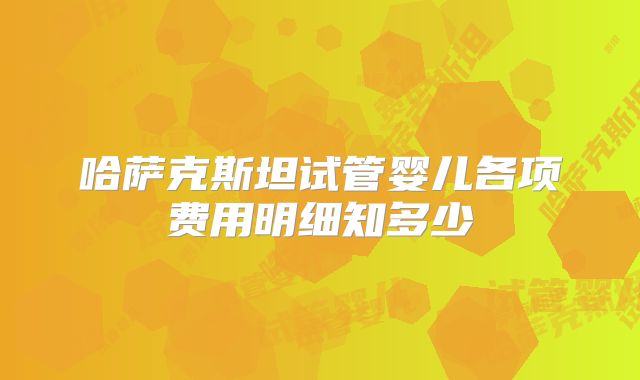 哈萨克斯坦试管婴儿各项费用明细知多少