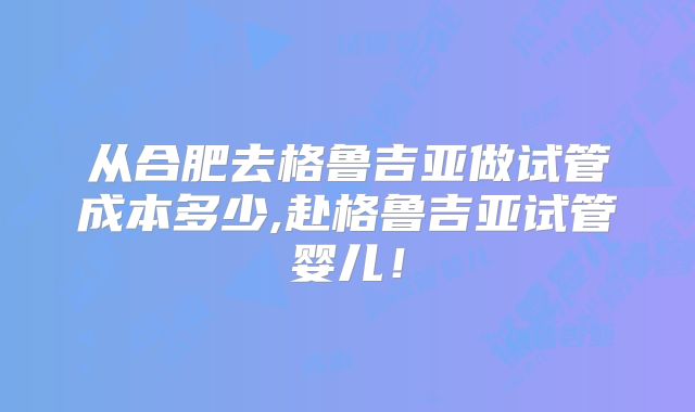 从合肥去格鲁吉亚做试管成本多少,赴格鲁吉亚试管婴儿!