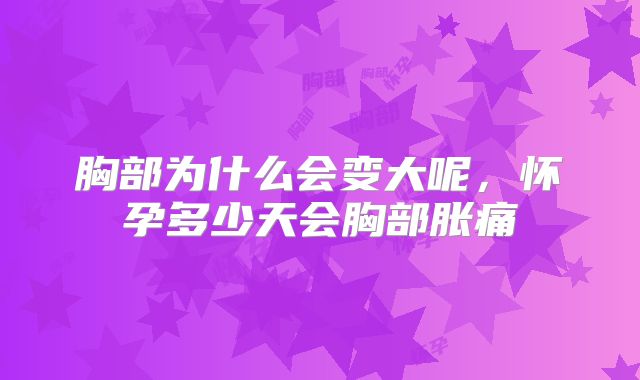 胸部为什么会变大呢,怀孕多少天会胸部胀痛