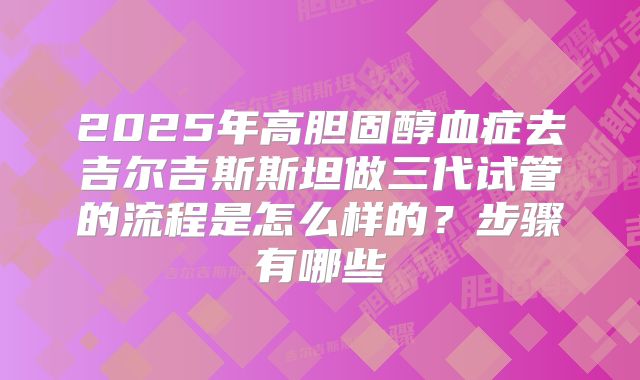 2025年高胆固醇血症去吉尔吉斯斯坦做三代试管的流程是怎么样的?步骤有哪些
