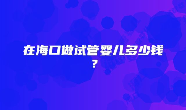 在海口做试管婴儿多少钱？