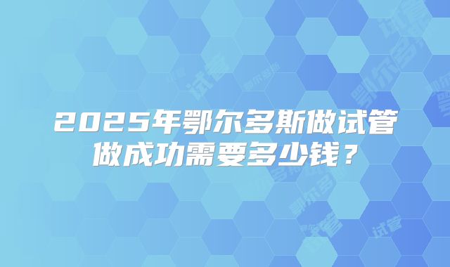 2025年鄂尔多斯做试管做成功需要多少钱？