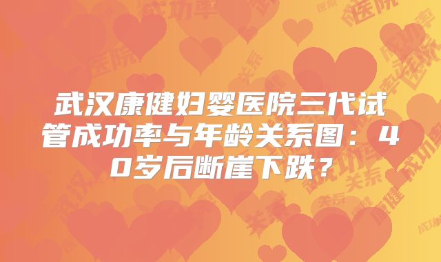 武汉康健妇婴医院三代试管成功率与年龄关系图：40岁后断崖下跌？