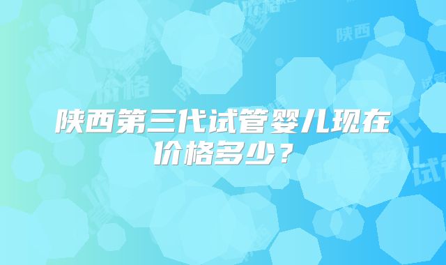 陕西第三代试管婴儿现在价格多少?