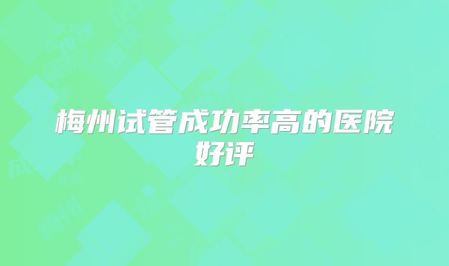 梅州试管成功率高的医院好评