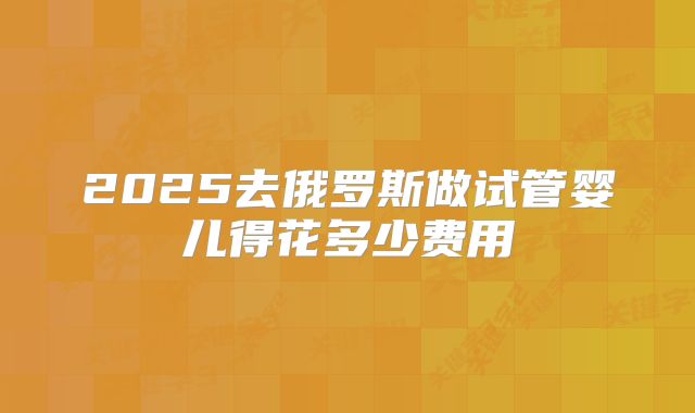 2025去俄罗斯做试管婴儿得花多少费用