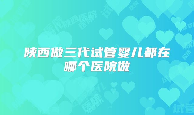 陕西做三代试管婴儿都在哪个医院做