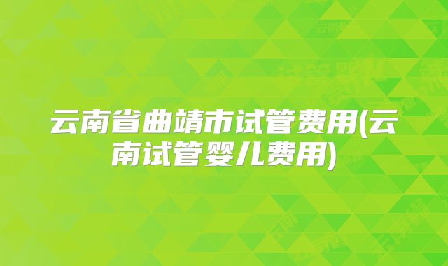 云南省曲靖市试管费用(云南试管婴儿费用)