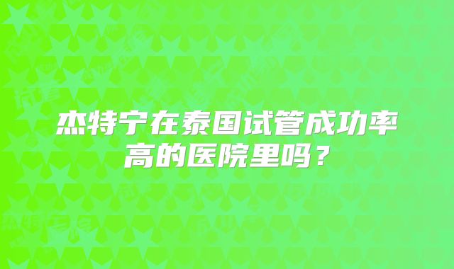 杰特宁在泰国试管成功率高的医院里吗？