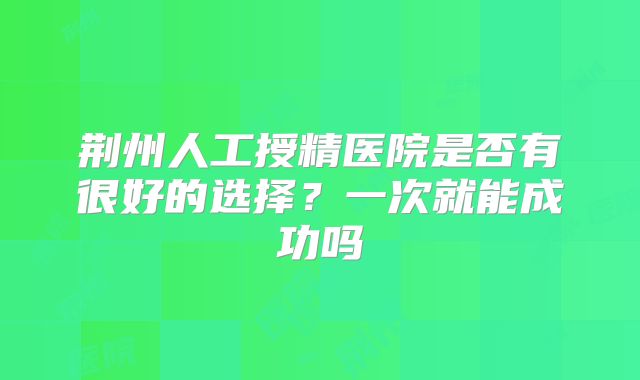 荆州人工授精医院是否有很好的选择？一次就能成功吗