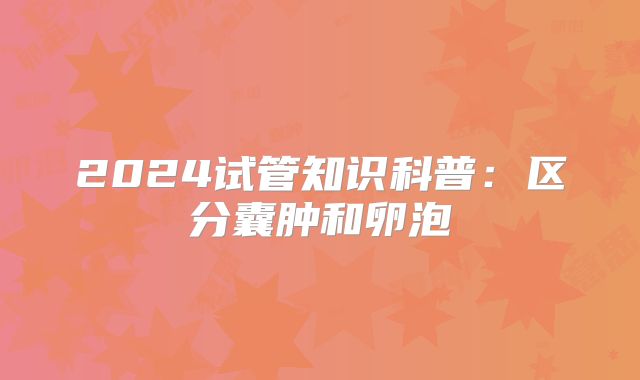 2024试管知识科普：区分囊肿和卵泡