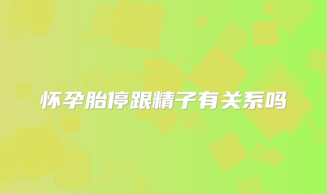 怀孕胎停跟精子有关系吗