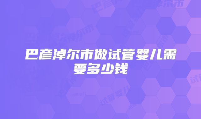 巴彦淖尔市做试管婴儿需要多少钱