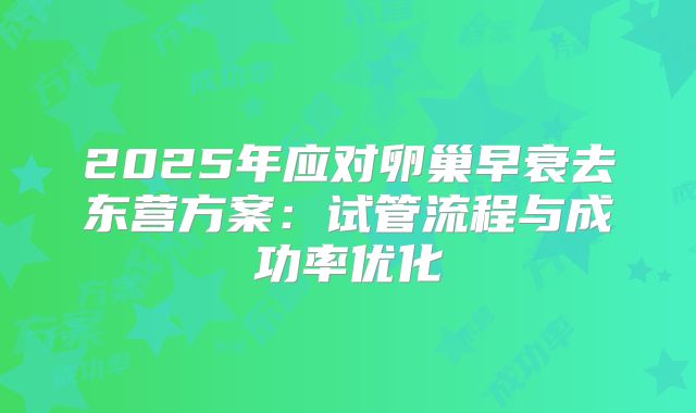 2025年应对卵巢早衰去东营方案：试管流程与成功率优化