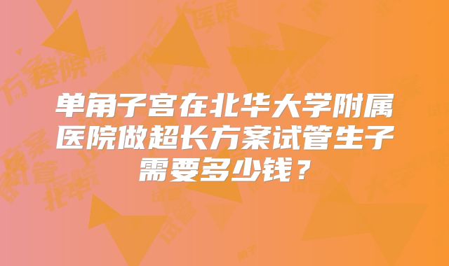 单角子宫在北华大学附属医院做超长方案试管生子需要多少钱?